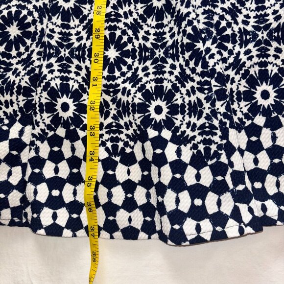 Blue & White Sleeveless Geometric Print Dress - Size S - Picture 6 of 8